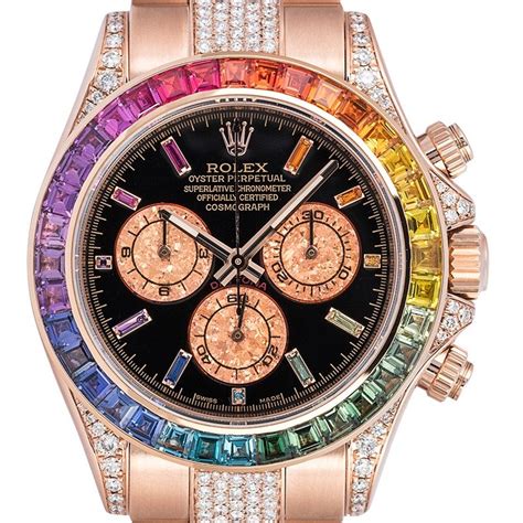 rolex daytona 18ct everose gold custom rainbow|timekee rolex rainbow daytona.